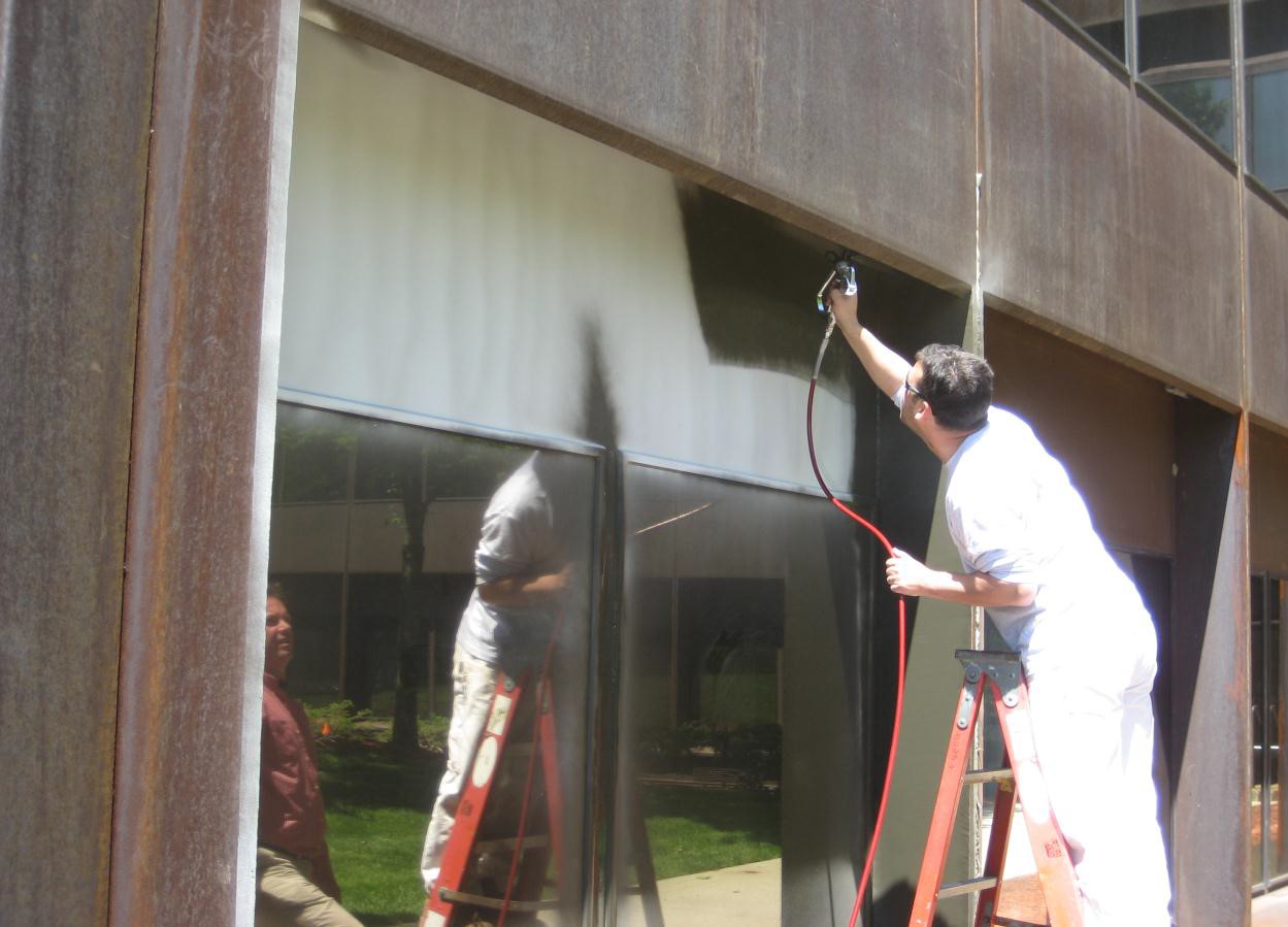 Metal structure in corten steel protected against corrosion with an RD Coatings coating