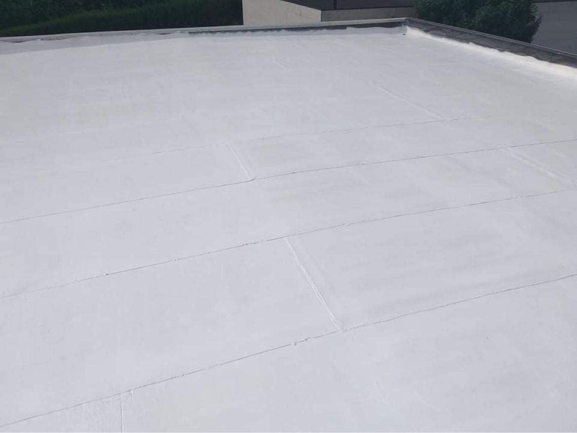 flat roof covered with cool roof system flat roof covered with cool roof system